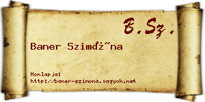 Baner Szimóna névjegykártya